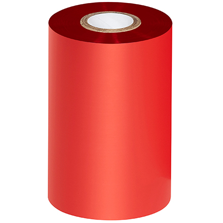 4.02" x 1181' Red Thermal Transfer Ribbons- Wax/Resin